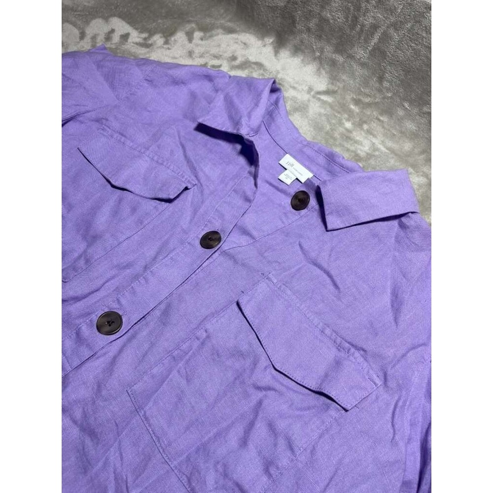 J.Jill Love Linen Maxi Dress Women's Size 2X Purple Long Sleeve Casual